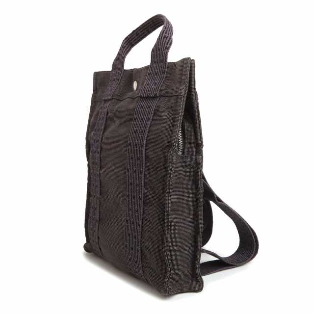 （中古）エルメス HERMES エールライン アド PM リュック デイパック バックパック キャンバス グレー シルバー金具の通販は