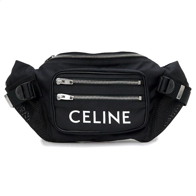 （新品・未使用品）セリーヌ CELINE トレッキング ベルト ショルダー ボディバッグ 斜め掛け ナイロン ブラック 黒 シルバー金具 198682DMTの通販は 92,565円