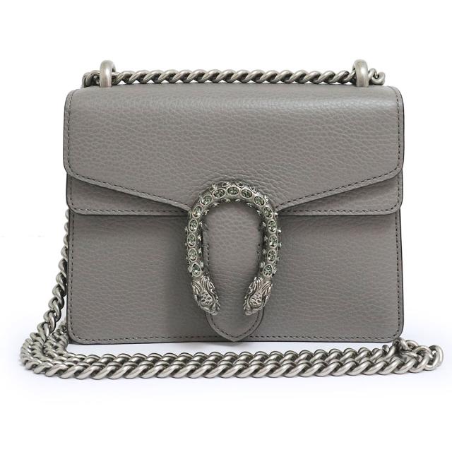 （新品・未使用品）グッチ GUCCI ミニ ディオニュソス Wフラップ チェーン ショルダーバッグ 斜め掛け レザー ダスティグレー アンティークシルバー金具 421970