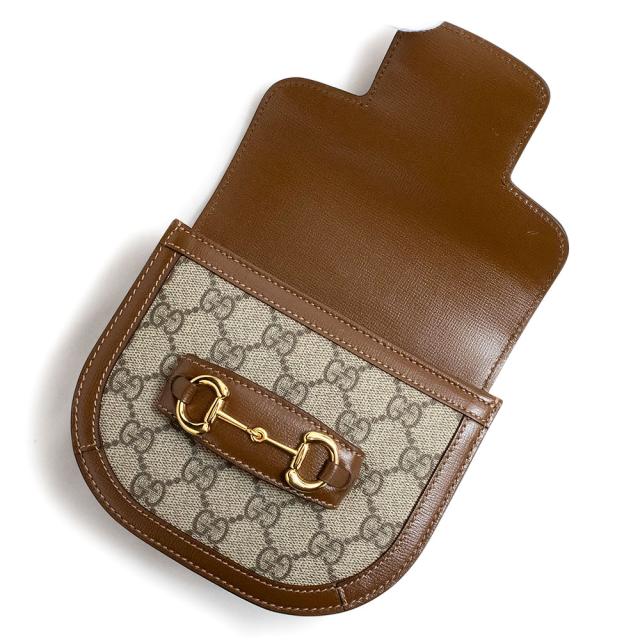 （未使用　展示品）グッチ GUCCI ホースビット 1955 ラウンド ベルトバッグ ウエストポーチ GGスプリームキャンバス レザー ブラウン ベージュ 茶 ゴールド金具 760198_2