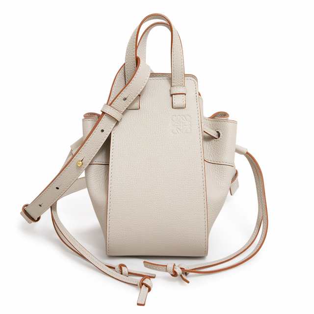 （新品・未使用品）ロエベ LOEWE ハンモック ドローストリング ミニ 2Way ショルダー ハンドバッグ 斜め掛け ソフトグレインカーフ レザー ライトゴースト ベージュ ゴールド金具 A538V07X10の通販は