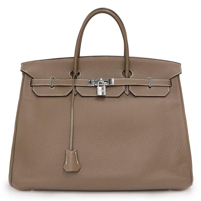 （中古）エルメス HERMES バーキン 40 ハンドバッグ トリヨンクレマンス レザー エトゥープ エトープ グレージュ シルバー金具 □I刻印の通販は 673,200円