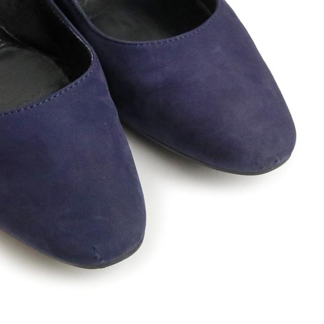 （中古）トッズ TOD’S スタッズ GOMMA T35 パンプス 靴 スウェード スエード ＃36 1/2 23.5cm ネイビー 紺 ゴールド金具 XXW0UW0 箱付