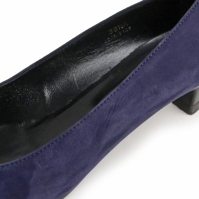 （中古）トッズ TOD’S スタッズ GOMMA T35 パンプス 靴 スウェード スエード ＃36 1/2 23.5cm ネイビー 紺 ゴールド金具 XXW0UW0 箱付