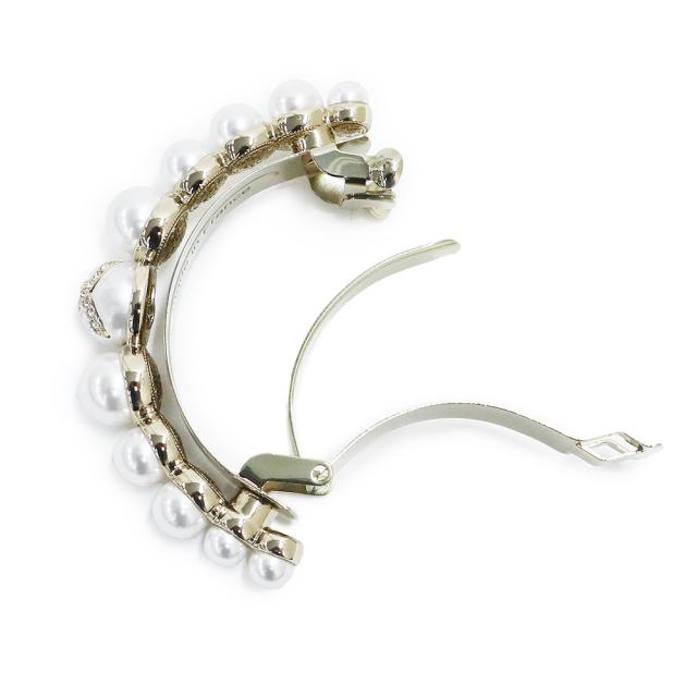 （新品・未使用品）シャネル CHANEL ココマーク パール ラインストーン バレッタ ヘアアクセサリー 髪留め ゴールド AB8465 箱付_3