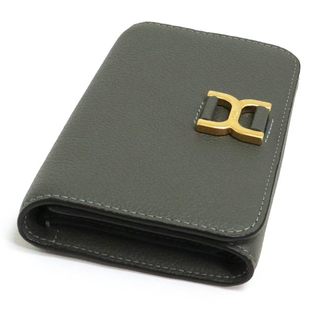 （新品・未使用品）クロエ Chloe マーシー 三つ折り財布 グレインカーフレザー エレファントグレー マットゴールド金具 CHC23AP097 箱付