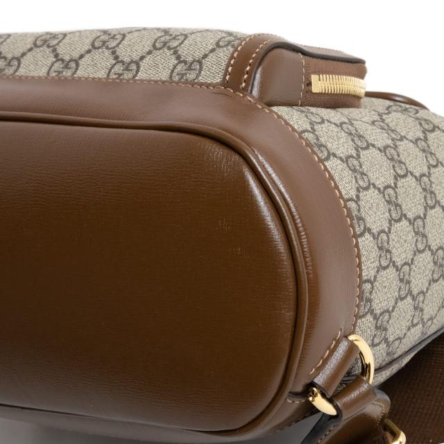 （未使用　展示品）グッチ GUCCI インターロッキングG バックパック リュック デイパック GGスプリームキャンバス ベージュ エボニー 茶 ゴールド金具 674147_10