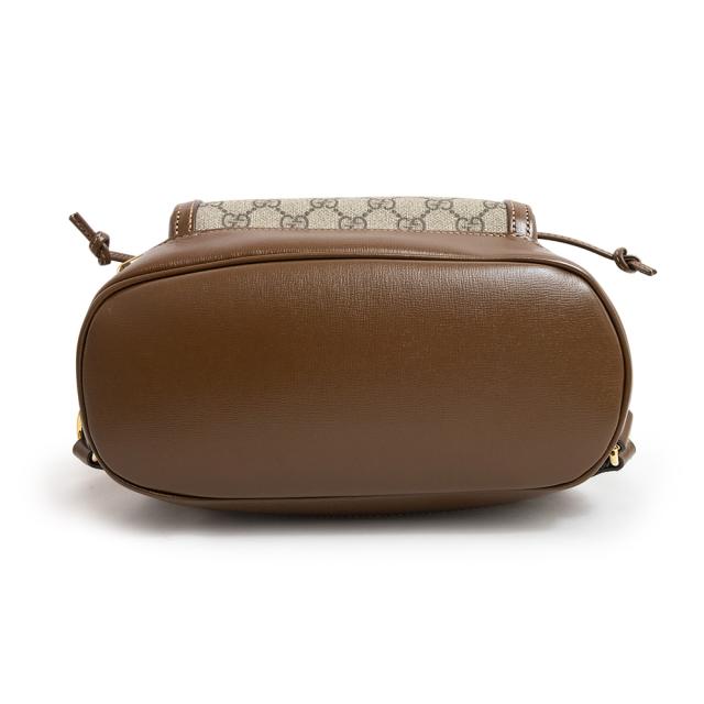 （未使用　展示品）グッチ GUCCI インターロッキングG バックパック リュック デイパック GGスプリームキャンバス ベージュ エボニー 茶 ゴールド金具 674147_6