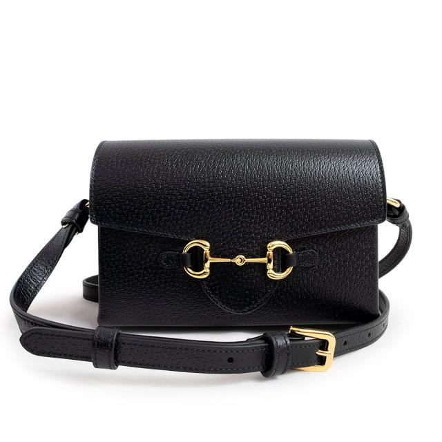 （新品・未使用品）グッチ GUCCI ホースビット 1955 フラップ ショルダーバッグ 斜め掛け レザー ブラック 黒 ゴールド金具 732314 箱付