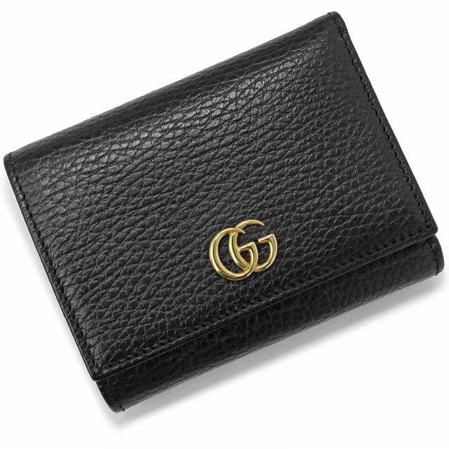 [GUCCI グッチ ダブルGロゴ 二つ折り名刺入れ] 黒 プチマーモント GUCCI グッチ ダブルGロゴ 二つ折り名刺入れ] 黒 プチマーモント