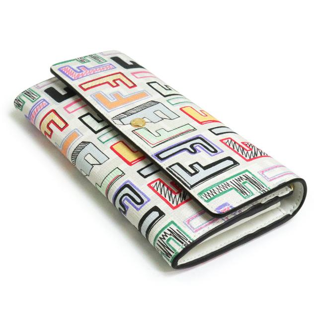 新品・未使用品）フェンディ FENDI FFロゴ プリント 二つ折り長財布