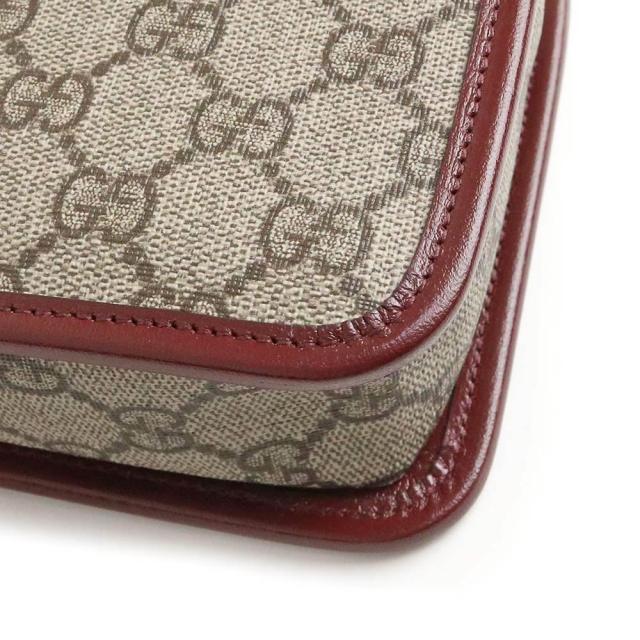 （未使用　展示品）グッチ GUCCI インターロッキングＧ トラベルケース ポーチ クラッチ セカンドバッグ GGスプリームキャンバス レザー ボルドー ベージュ ゴールド金具 625764 箱付_10