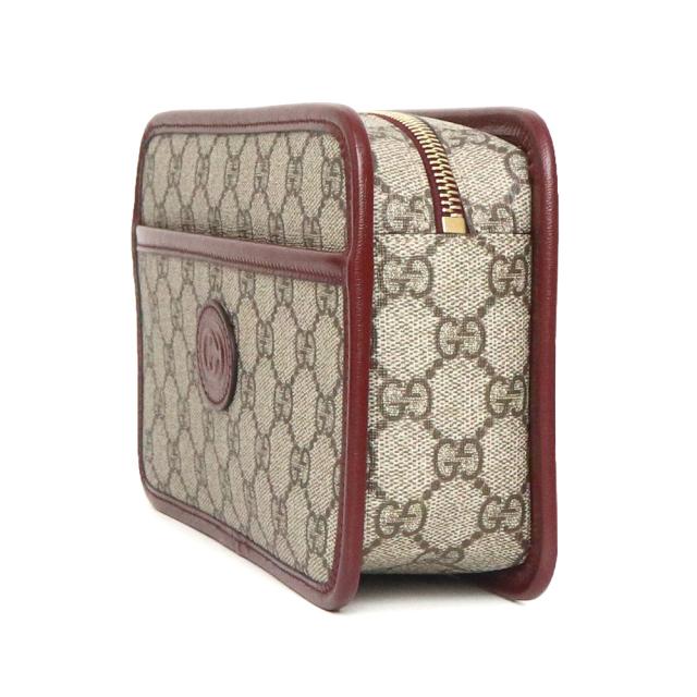（未使用　展示品）グッチ GUCCI インターロッキングＧ トラベルケース ポーチ クラッチ セカンドバッグ GGスプリームキャンバス レザー ボルドー ベージュ ゴールド金具 625764 箱付_3