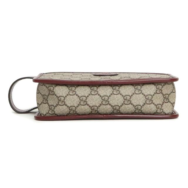 （未使用　展示品）グッチ GUCCI インターロッキングＧ トラベルケース ポーチ クラッチ セカンドバッグ GGスプリームキャンバス レザー ボルドー ベージュ ゴールド金具 625764 箱付_6