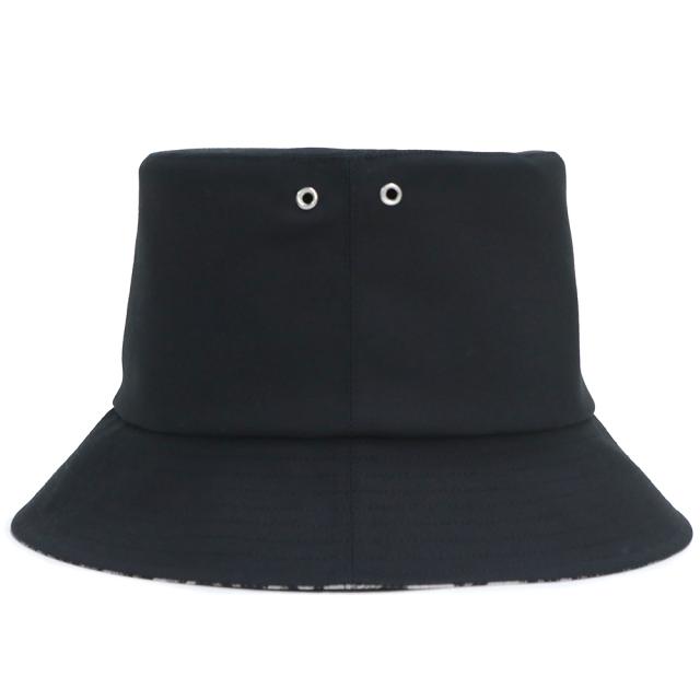 （未使用保管品）クリスチャンディオール Christian Dior ボブハット リバーシブル 帽子 #58 ポリエステル コットン ポリウレタン ブラック 黒 シルバー金具 95TDD923A130 箱付_2