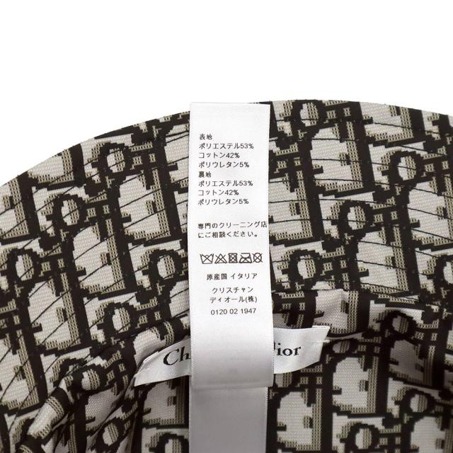 （未使用保管品）クリスチャンディオール Christian Dior ボブハット リバーシブル 帽子 #58 ポリエステル コットン ポリウレタン ブラック 黒 シルバー金具 95TDD923A130 箱付_7
