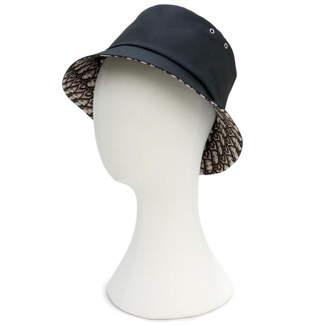 （未使用保管品）クリスチャンディオール Christian Dior ボブハット リバーシブル 帽子 #58 ポリエステル コットン ポリウレタン ブラック 黒 シルバー金具 95TDD923A130 箱付_8