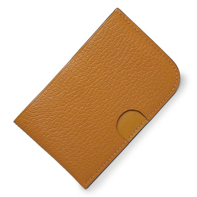 （新品・未使用品）エルメス HERMES ポワソン カードケース シェブル シェーブルミゾール レザー キャラメル ヴェールコミック ヴェールフィズ グリーン ブラウン 緑 茶 シルバー金具 B刻印 箱付_3
