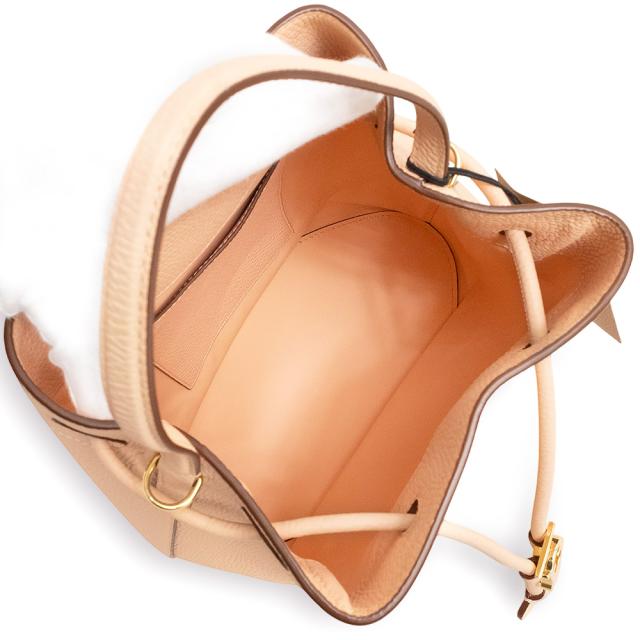（未使用　展示品）バーバリー BURBERRY スモール TB バケット ドローストリング 2WAY ショルダー ハンドバッグ 斜め掛け グレインレザー ピーチピンク ゴールド金具 8056134_2