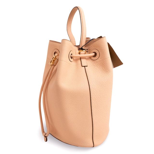 （未使用　展示品）バーバリー BURBERRY スモール TB バケット ドローストリング 2WAY ショルダー ハンドバッグ 斜め掛け グレインレザー ピーチピンク ゴールド金具 8056134_4