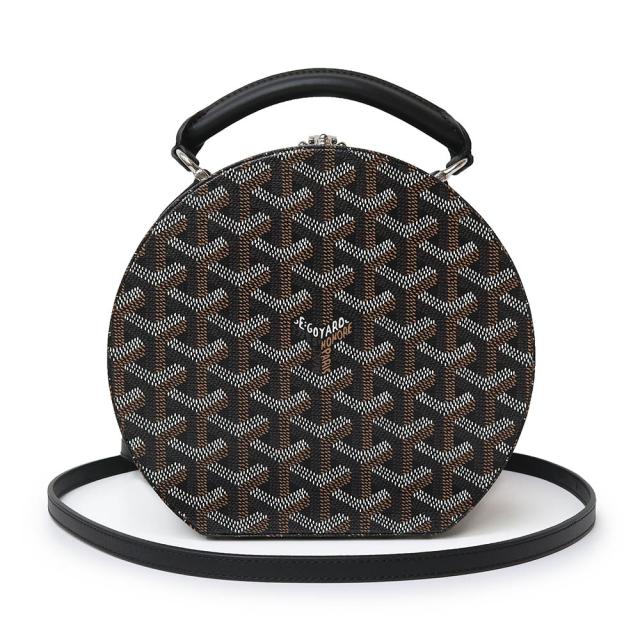 （未使用　展示品）ゴヤール GOYARD ハットボックス  アルトトランクバッグ 2WAY ショルダー ハンドバッグ 斜め掛け ゴヤールディンキャンバス クラムシーカウハイド レザー  ブラック 黒 シルバー金具 ALTOBCPMLTY