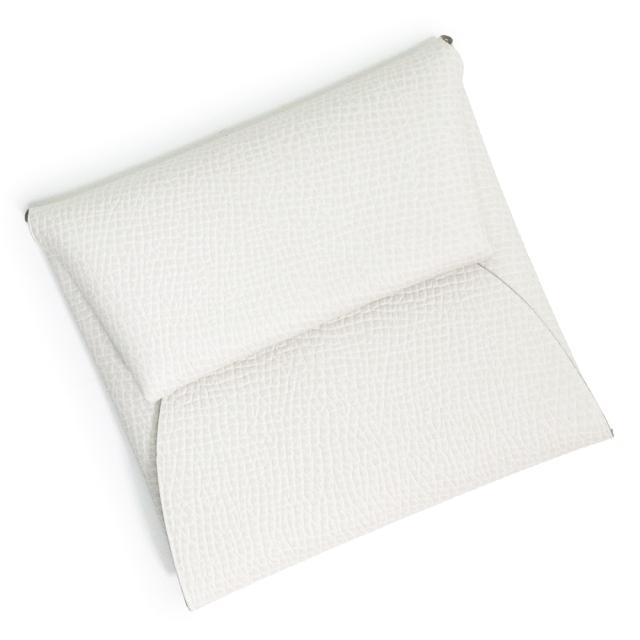 （新品・未使用品）エルメス HERMES バスティア GM ケース 小銭入れ 財布 ヴォーエプソン レザー グリペール グリペルル オフホワイト 白 シルバー金具 B刻印 箱付