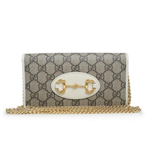 グッチ　ホースビット 1955 チェーン ショルダーバッグ　735178 92TCG 8563　GGスプリームキャンバス/レザー　ブラウン　 商品番号 B-155593　新入荷