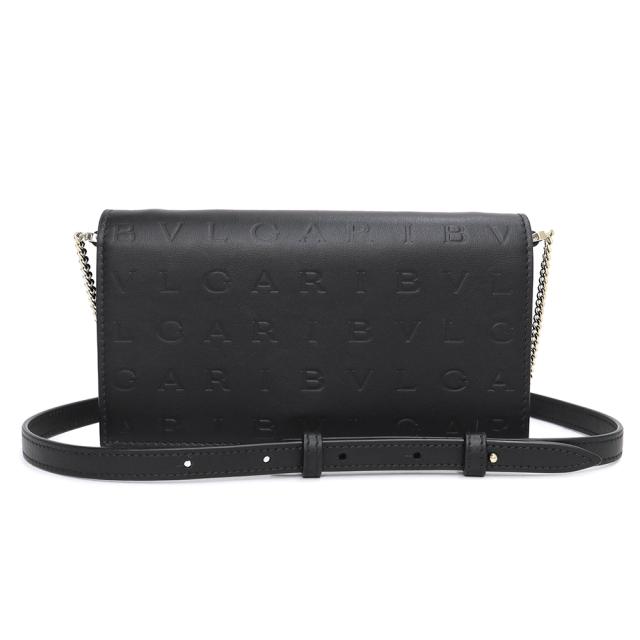 （新品・未使用品）ブルガリ BVLGARI ロゴ インフィニートゥム チェーンウォレット 長財布 ショルダーバッグ 斜め掛け カーフスキン レザー ブラック 黒 ゴールド金具 291748
