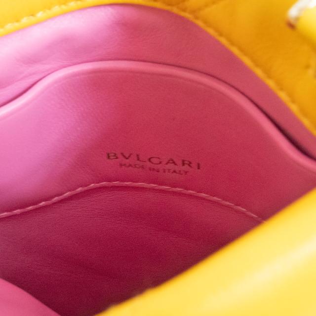 （新品・未使用品）ブルガリ BVLGARI セルペンティ カボション スマホケース ショルダーバッグ 斜め掛け カーフスキン レザー イエロー 黄 ゴールド金具_8