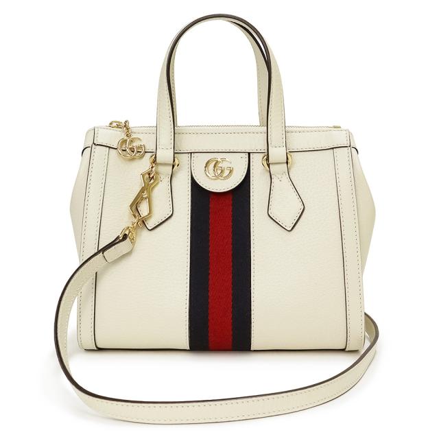 （未使用　展示品）グッチ GUCCI オフィディア GG スモール トート 2way ショルダー ハンドバッグ 斜め掛け カーフスキン レザー ホワイト 白 ゴールド金具 547551