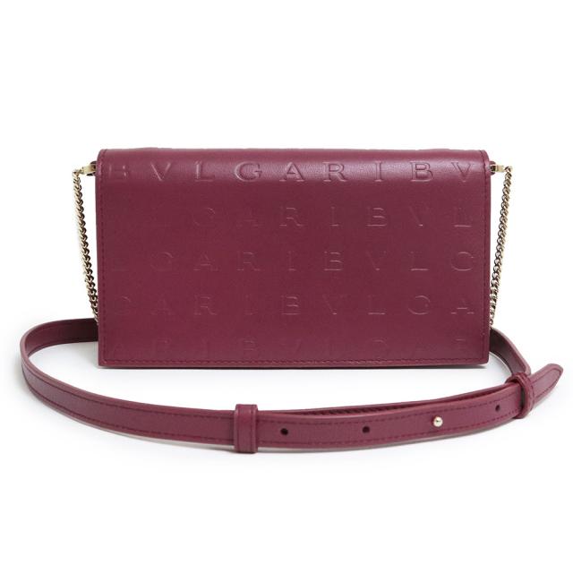 （新品・未使用品）ブルガリ BVLGARI ロゴ インフィニートゥム チェーンウォレット 長財布 ショルダーバッグ 斜め掛け カーフスキン レザー パープル ピンク 紫 ゴールド金具 292900