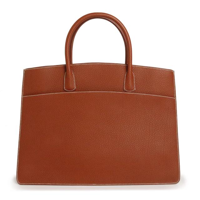 （未使用　展示品）エルメス HERMES ホワイトバス GM 40 ハンドバッグ フィヨルド レザー Noisette ノワゼット ブラウン 茶 ゴールド金具 □C刻印