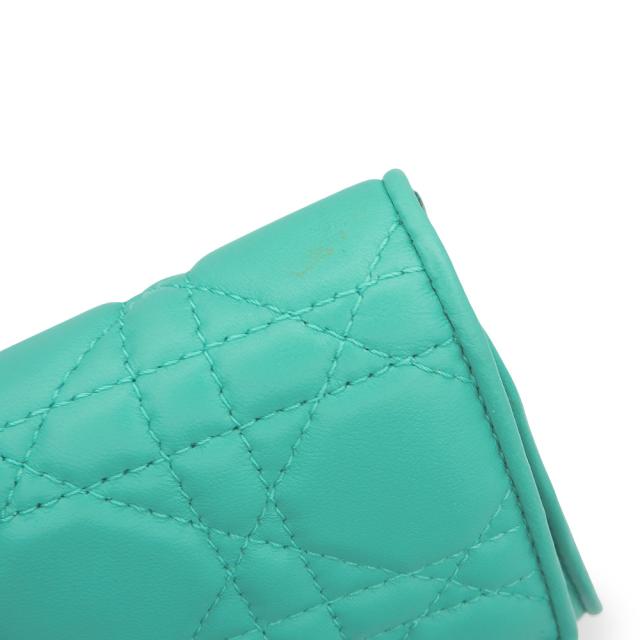 （未使用　展示品）クリスチャンディオール Christian Dior チェーンウォレット 長財布 カナージュ ラムスキン レザー ライトブルー 水色 シルバー金具 CAL43060P 箱付_9