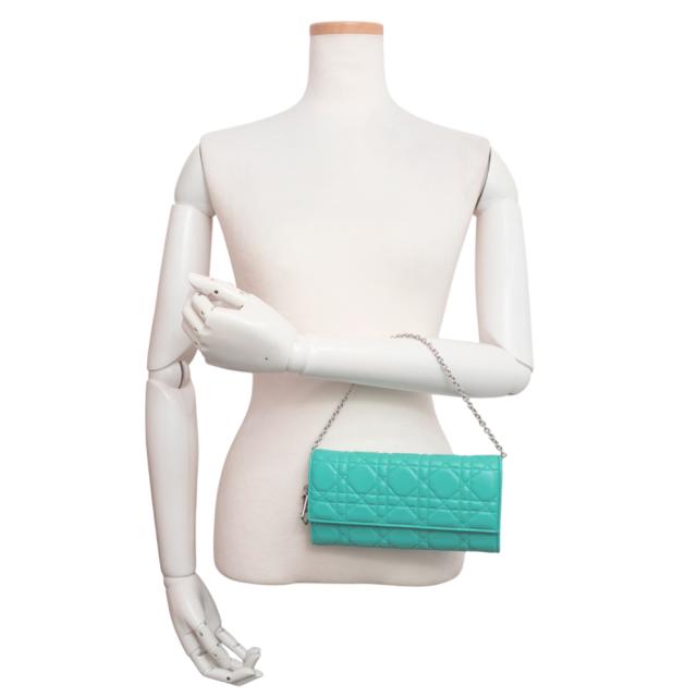 Dior 日本限定 カナージュラムスキン 水色 ウォレット クリスチャン