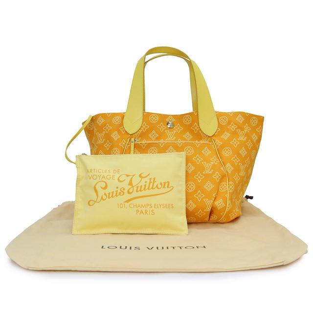 （美品）ルイ ヴィトン LOUIS VUITTON モノグラムビーチ カバ イパネマ GM トートバッグ コットンキャンバス カーフスキン レザー イエロー 黄 ゴールド金具 M95985_1