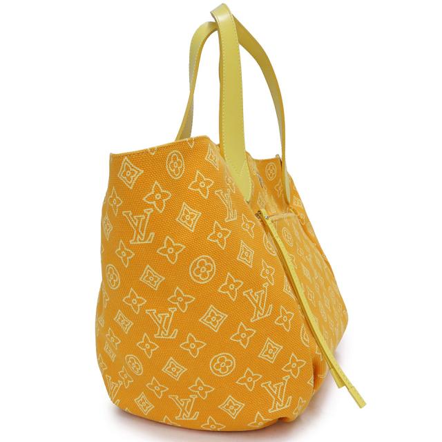 （美品）ルイ ヴィトン LOUIS VUITTON モノグラムビーチ カバ イパネマ GM トートバッグ コットンキャンバス カーフスキン レザー イエロー 黄 ゴールド金具 M95985_4