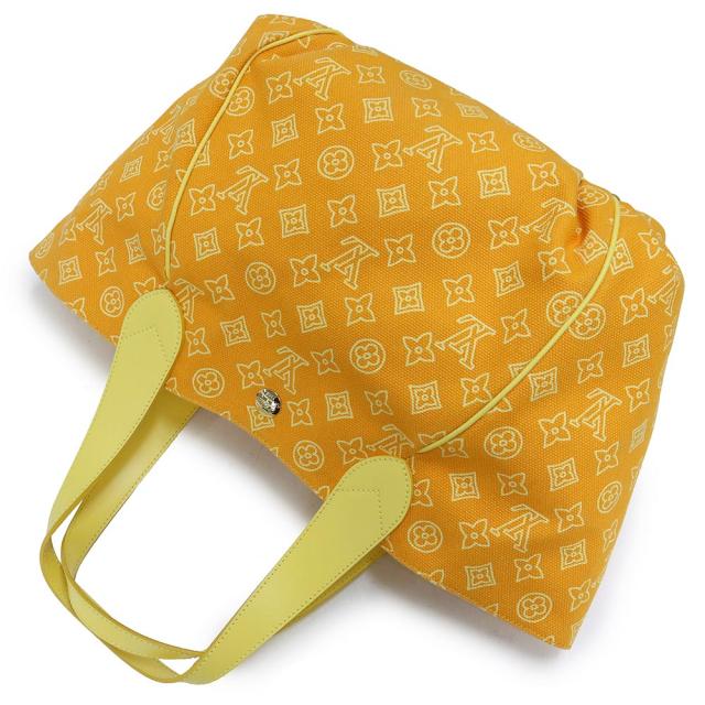 （美品）ルイ ヴィトン LOUIS VUITTON モノグラムビーチ カバ イパネマ GM トートバッグ コットンキャンバス カーフスキン レザー イエロー 黄 ゴールド金具 M95985_5
