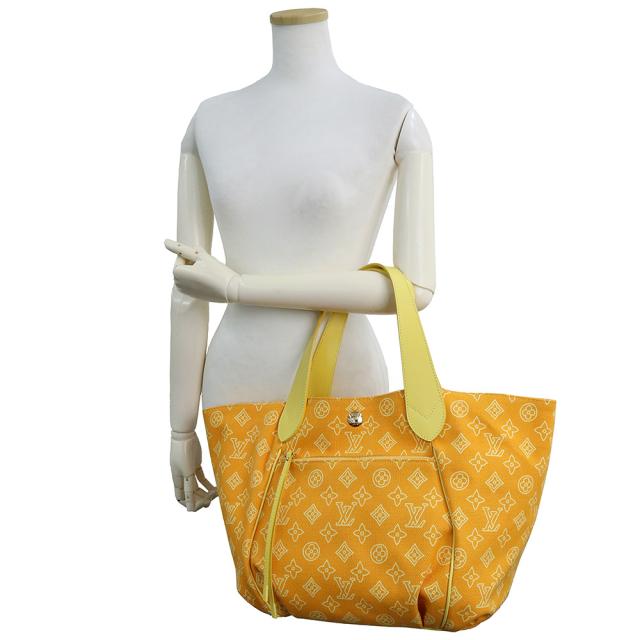（美品）ルイ ヴィトン LOUIS VUITTON モノグラムビーチ カバ イパネマ GM トートバッグ コットンキャンバス カーフスキン レザー イエロー 黄 ゴールド金具 M95985_7