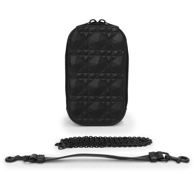 Christian Dior - クリスチャンディオール レディ ディオール ダイヤモンド カナージュ チェーン フォンホルダー 携帯 スマホ スマートフォンケース ポーチ 斜め掛け カーフスキン レザー ブラック 黒 ブラック金具 S0872SNEA Christian Dior（中古） 中古）クリスチャンディオール Christian Dior レディ