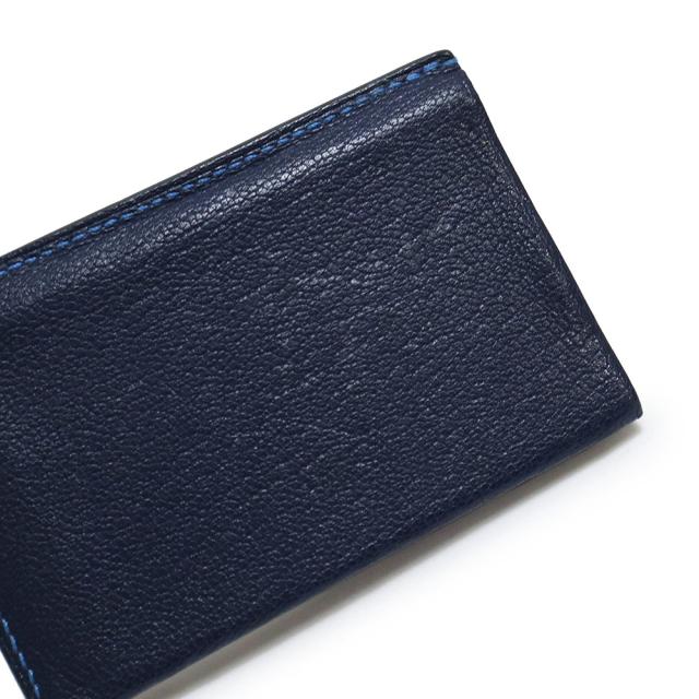（中古）エルメス HERMES H セリエ ヴェルソ カードケース パスケース 名刺入れ 定期入れ シェブル シェーブルミゾール レザー ブルーインディゴ ブルーイドラ ネイビー 紺 青 B刻印_8