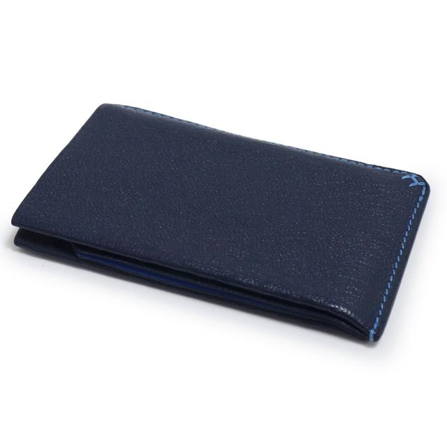 （中古）エルメス HERMES H セリエ ヴェルソ カードケース パスケース 名刺入れ 定期入れ シェブル シェーブルミゾール レザー ブルーインディゴ ブルーイドラ ネイビー 紺 青 B刻印_3