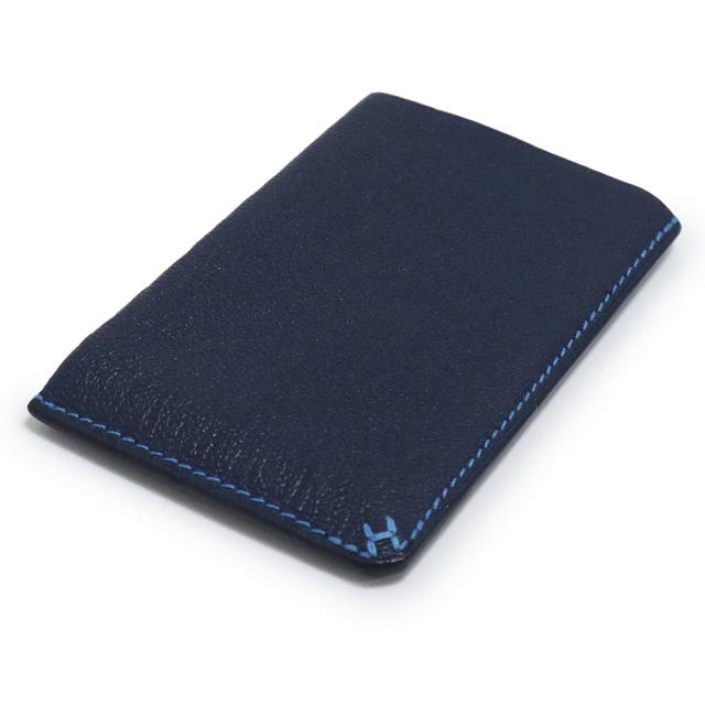 （中古）エルメス HERMES H セリエ ヴェルソ カードケース パスケース 名刺入れ 定期入れ シェブル シェーブルミゾール レザー ブルーインディゴ ブルーイドラ ネイビー 紺 青 B刻印_5