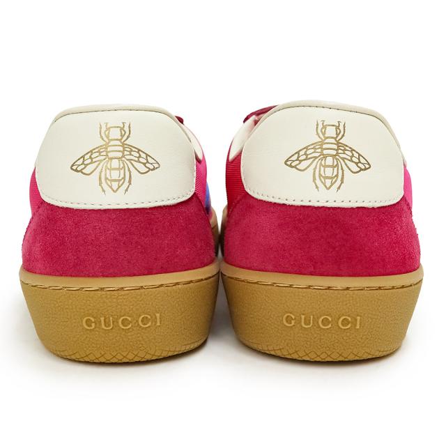 （新品・未使用品）グッチ GUCCI ウェビング デクステリティ ビー 蜂 シューズ 靴 #38 25cm スニーカー スウェード ナイロン ピンク 525292 箱付_6