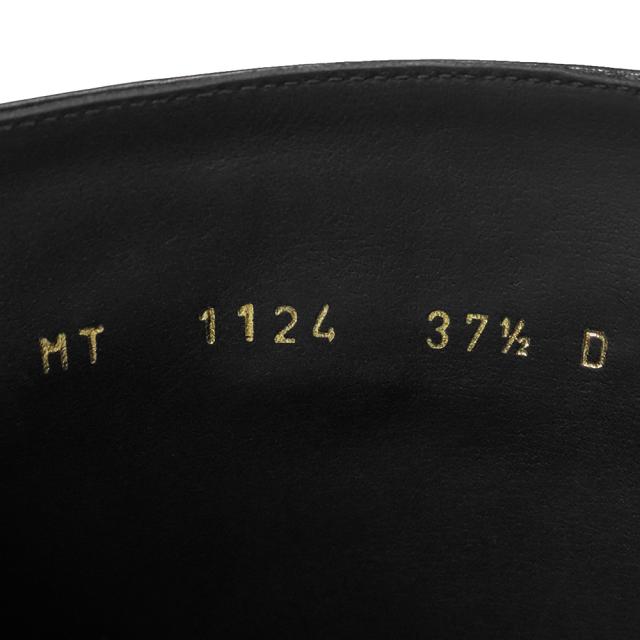 （未使用　展示品）クリスチャンディオール Christian Dior D-Town ヒール ショート ブーツ シューズ 靴 #37.5 24.5cm カーフスキン レザー ブラック 黒 ゴールド金具 KDT112SCF