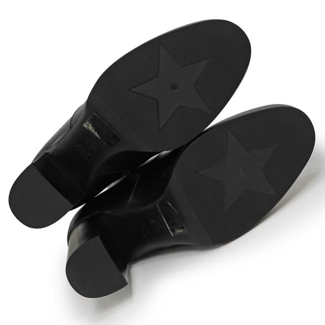 （未使用　展示品）クリスチャンディオール Christian Dior D-Town ヒール ショート ブーツ シューズ 靴 #37.5 24.5cm カーフスキン レザー ブラック 黒 ゴールド金具 KDT112SCF