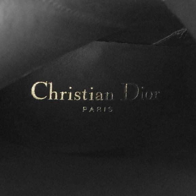 （未使用　展示品）クリスチャンディオール Christian Dior D-Town ヒール ショート ブーツ シューズ 靴 #37.5 24.5cm カーフスキン レザー ブラック 黒 ゴールド金具 KDT112SCF