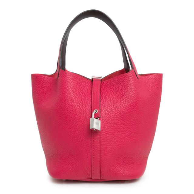 （未使用　展示品）エルメス HERMES ピコタンロック エクラ MM 22 ハンドバッグ トリヨンクレマンス レザー フランボワーズ ルージュセリエ ピンク 赤茶 シルバー金具 Z刻印