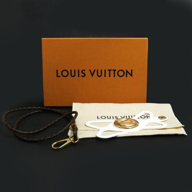 （未使用　展示品）ルイ ヴィトン LOUIS VUITTON フォンホルダー ルイーズ iPhone 携帯 スマホケース ネックストラップ モノグラム シリコン ブロン ブラウン ホワイト 白 茶 ゴールド金具 M68962 箱付