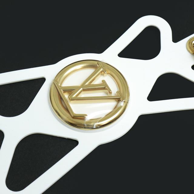 （未使用　展示品）ルイ ヴィトン LOUIS VUITTON フォンホルダー ルイーズ iPhone 携帯 スマホケース ネックストラップ モノグラム シリコン ブロン ブラウン ホワイト 白 茶 ゴールド金具 M68962 箱付