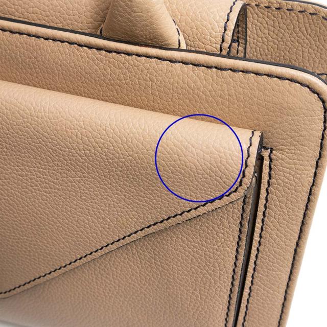 （美品）モラビト MORABITO ミラベル MIRABELLE 2Way 斜め掛け ショルダー ハンドバッグ カーフスキン レザー ベージュ シルバー金具_9